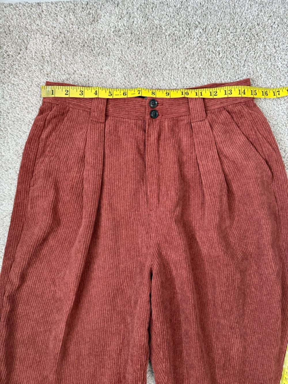 Madewell‎ Corduroy High Rise Tapered Leg Pants Dusty Redwood 6 - Picture 7 of 9